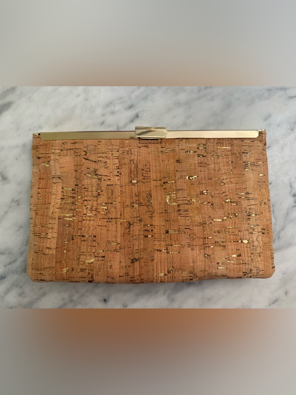 J. Crew Cork Clutch Handbag Purse with Gold Accents NWT!